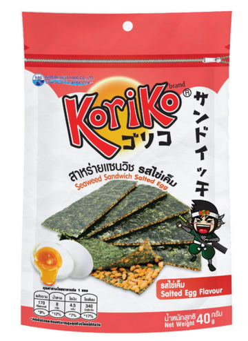 Koriko 米香夾心海苔脆片 (鹹蛋黃味) 40g