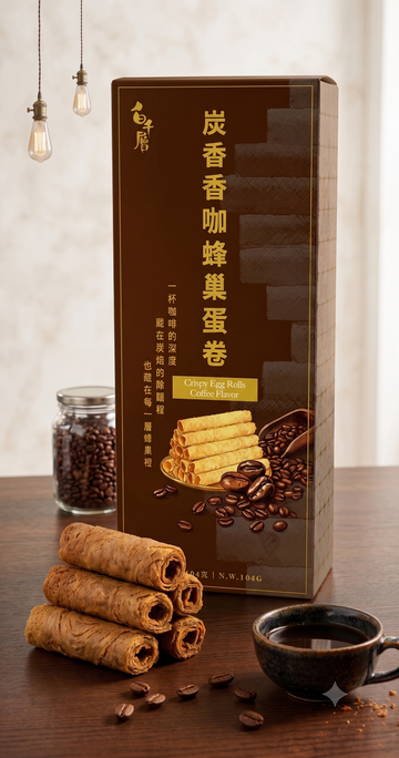 [期間限定]白千層 蜂巢蛋卷（炭香咖啡味）78g