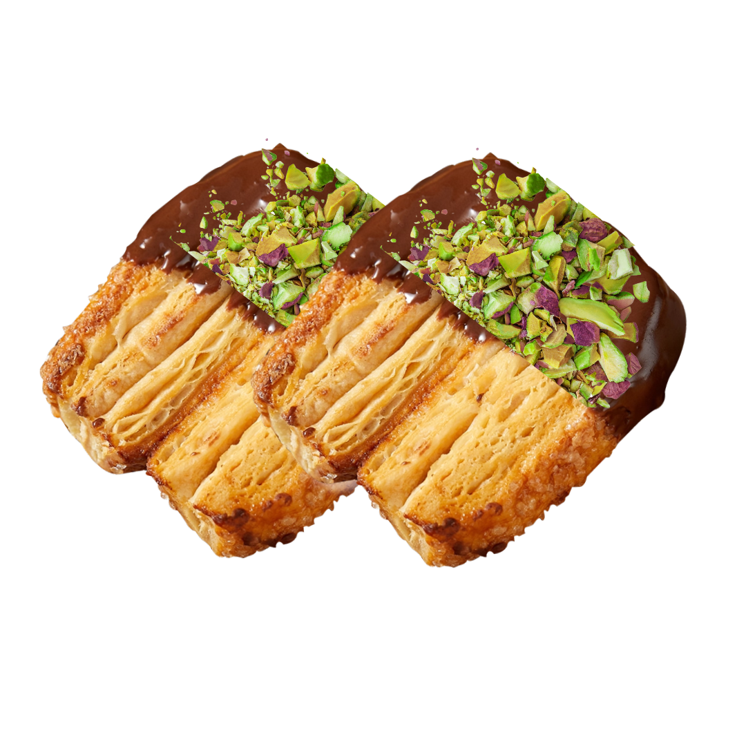 Pistachio cocoa mille feuille